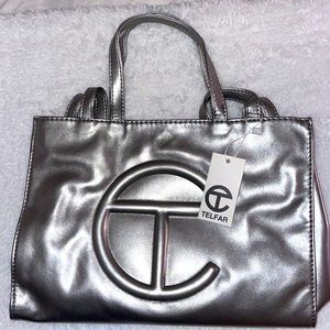 BRAND NEW NEVER USED SILVER TELFAR TOTE BAG